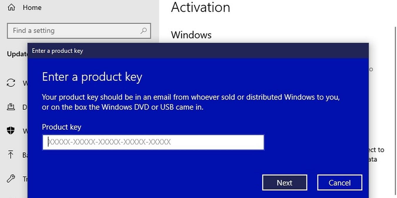 Activate Windows using a valid product key.
Restore your backed-up files and data.