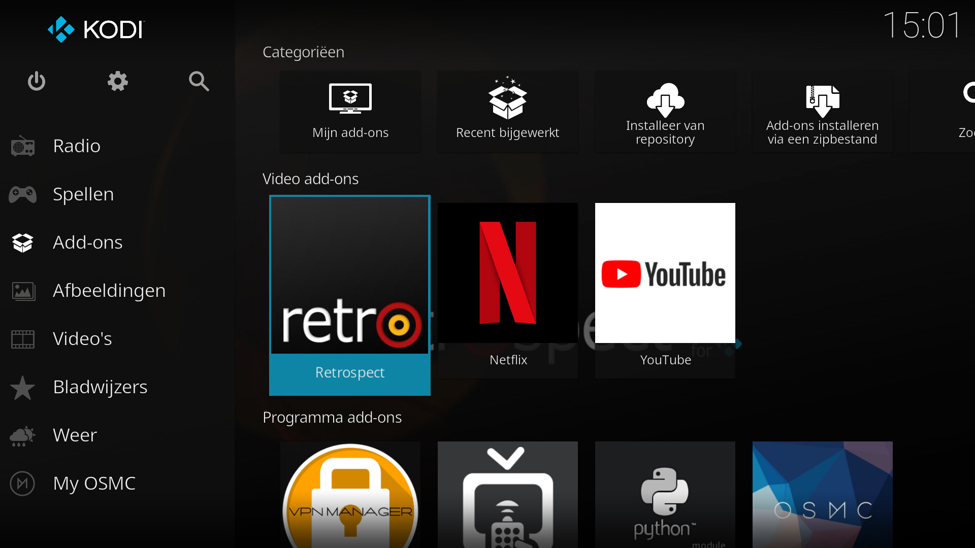 Check if the addons are missing or replaced:
Launch Kodi and navigate to the Add-ons section.