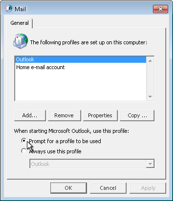 Close Outlook if it is open.
Open the "Control Panel" on your Windows PC.