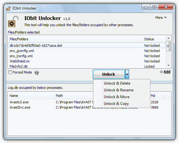 Download and install a reliable file unlocker software such as Unlocker or IObit Unlocker.
Right-click on the file or folder giving the error and select the Unlocker option from the context menu.