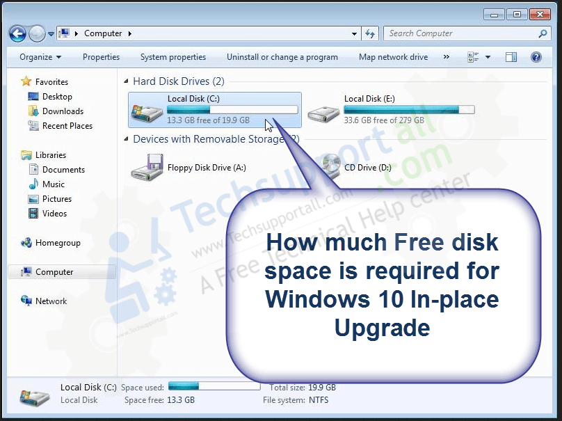Ensure your device meets the minimum system requirements for the Windows 10 feature update.
Free up enough disk space to accommodate the update installation.