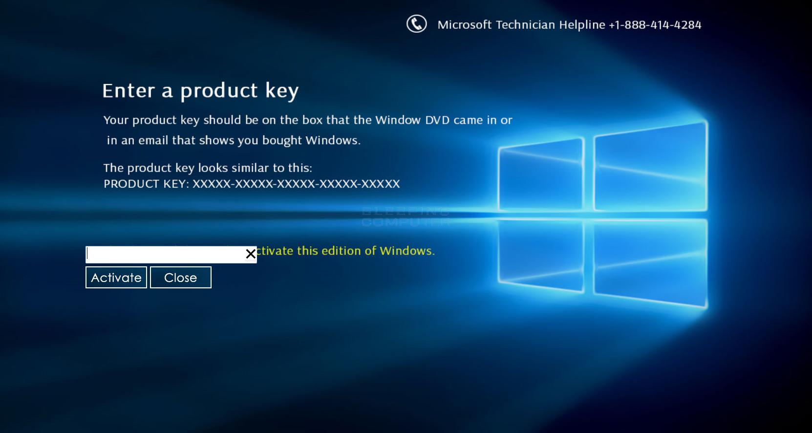 Enter a valid product key and click Next.
Follow the on-screen instructions to complete the activation process.
