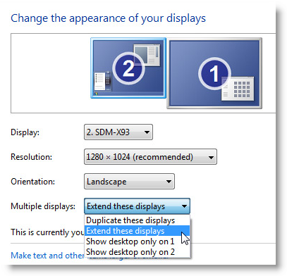 Extend these displays: This option allows you to use both monitors as an extended desktop, providing more screen space.
Duplicate these displays: This option mirrors the same content on both monitors, useful for presentations or sharing the same information on multiple screens.