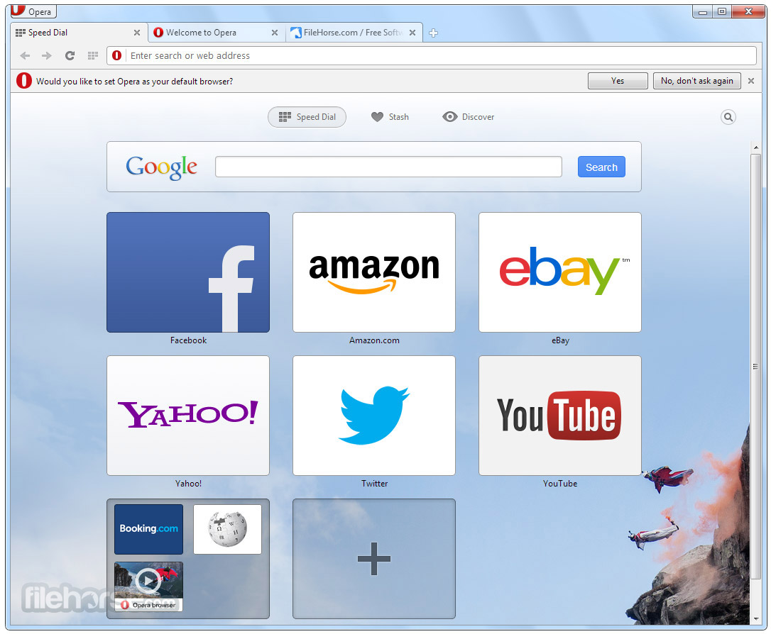 Go to the official Opera website
Download the Opera browser installer