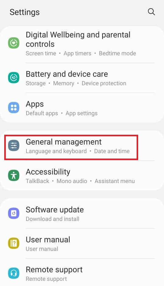 Go to the "Settings" app on your phone.
Scroll down and tap on "System" or "General Management".