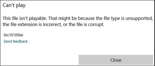 If the file size or duration seems unusual, the file may be corrupted or incomplete.
Try downloading or obtaining a different copy of the media file to see if the error persists.