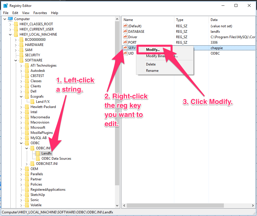 If there are any subkeys or entries, right-click on them one by one and select Delete to remove them.
Close the Registry Editor.