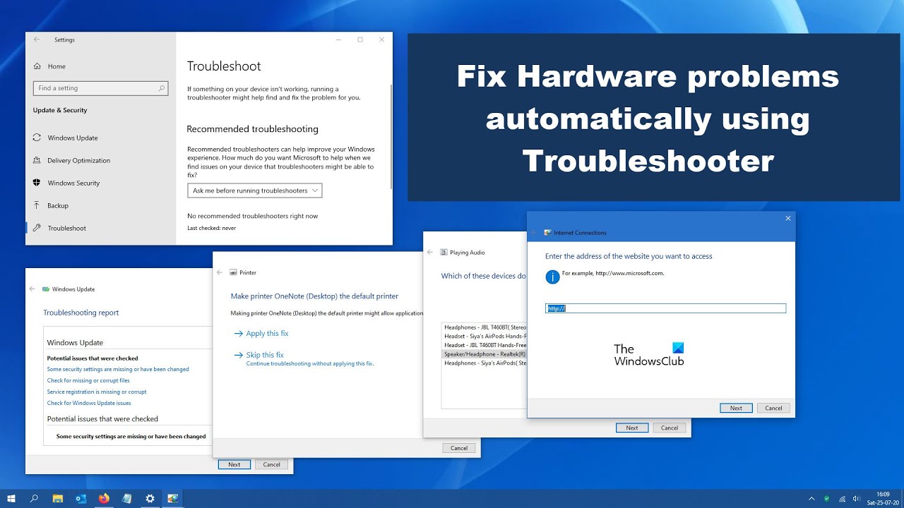 In the left-hand menu, select Troubleshoot.
Scroll down and click on Hardware and Devices.