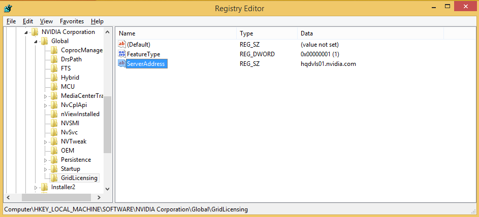 In the Registry Editor, navigate to HKEY_LOCAL_MACHINE\SOFTWARE\NVIDIA Corporation\Global\NVTweak
Double-click on NvTweakEnable
