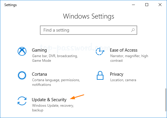 In the Settings app, click on Update & Security.
From the left sidebar, select Windows Update.