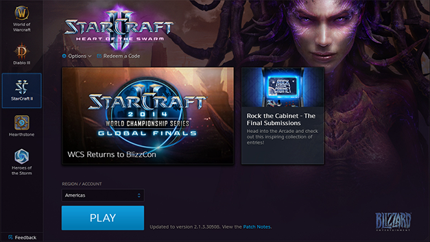 Launch the Battle.net app.
Go to the StarCraft II game page.