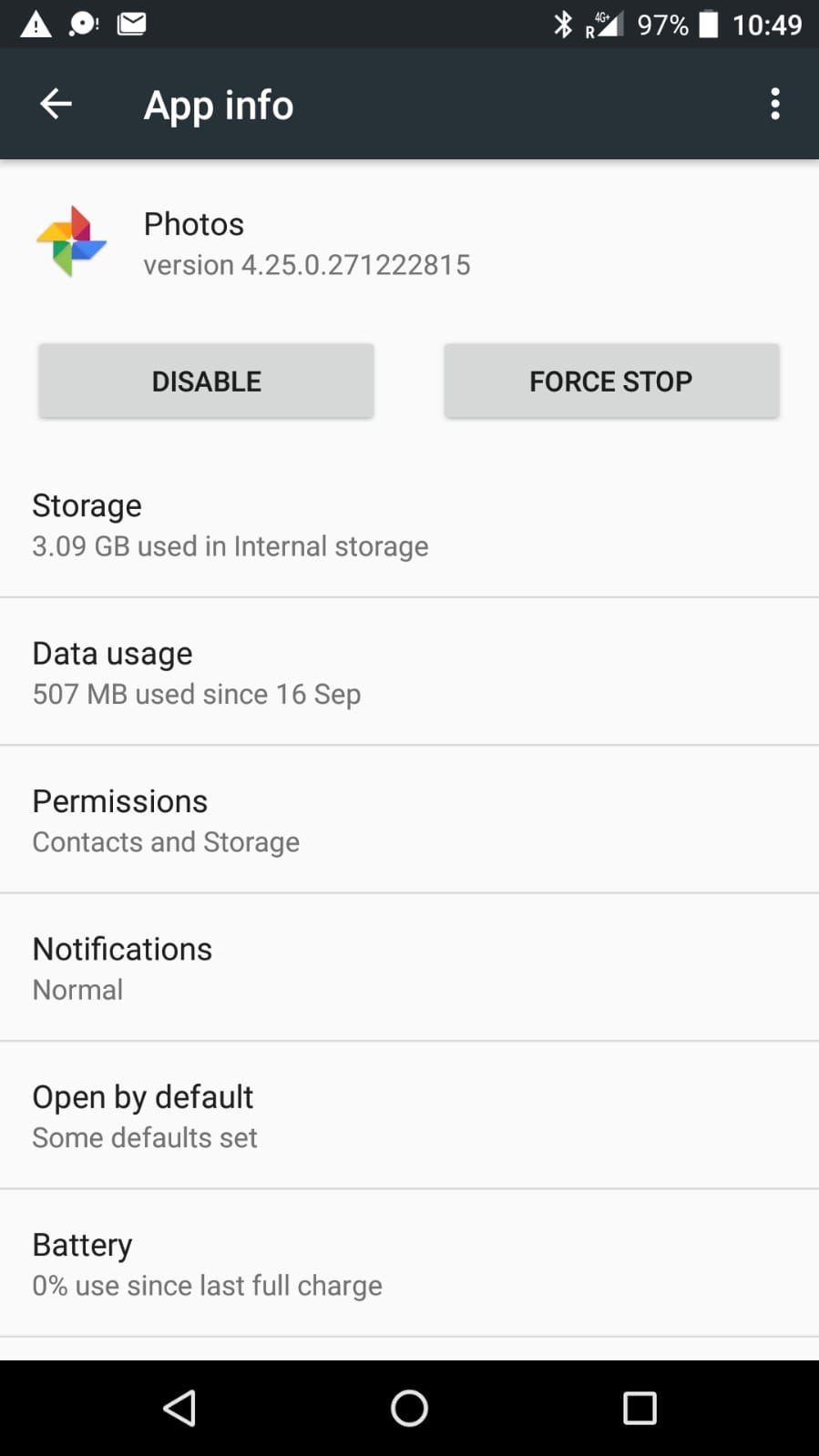 Locate and tap on "Google Photos" from the list of installed apps.
Select "Storage & cache" or "Storage" (depending on your device).
