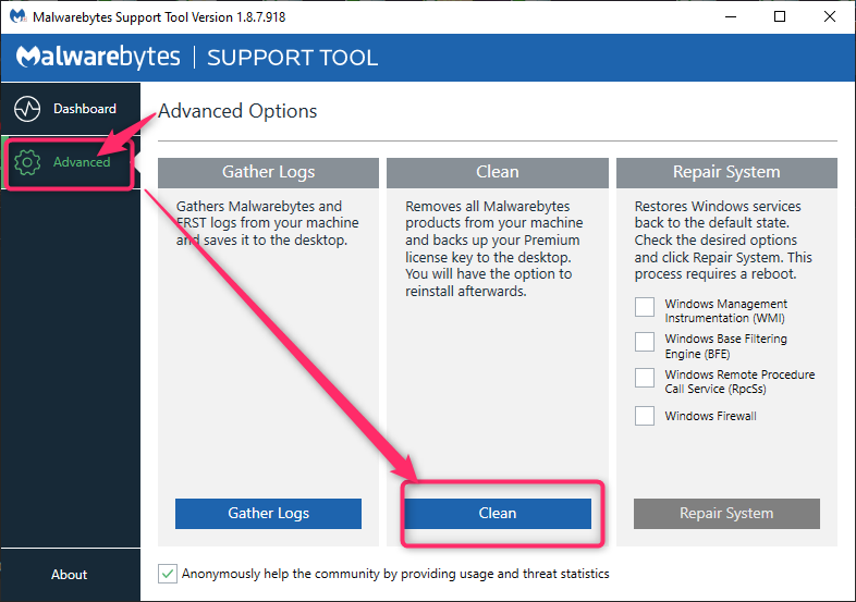 Locate the Malwarebytes Service process.
Right-click on it and select End Task.