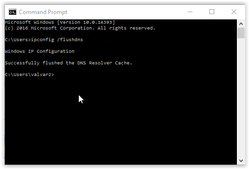 Open Command Prompt by pressing Win+R and typing cmd.
Type the command ipconfig /flushdns and press Enter to clear the DNS cache.