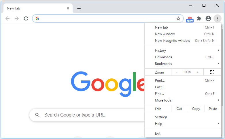 Open Google Chrome
Click on the three-dot menu icon in the top-right corner