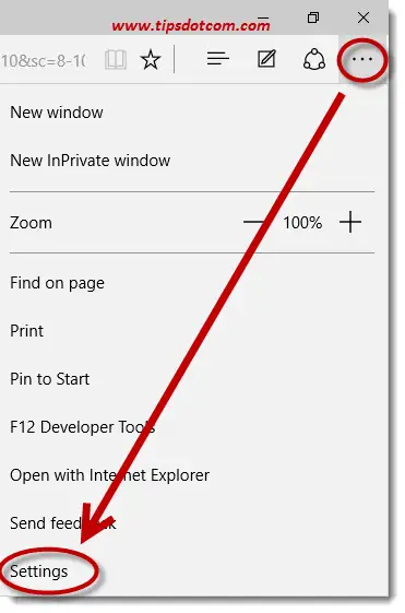 Open Microsoft Edge browser
Click on the three-dot menu at the top-right corner of the window