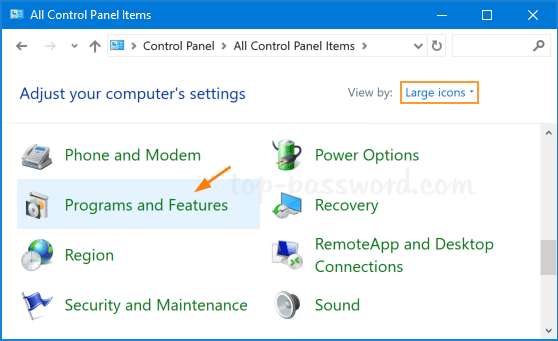 Open the Control Panel by clicking on the Start button and typing "Control Panel" in the search bar.
Select Programs or Programs and Features from the Control Panel options.