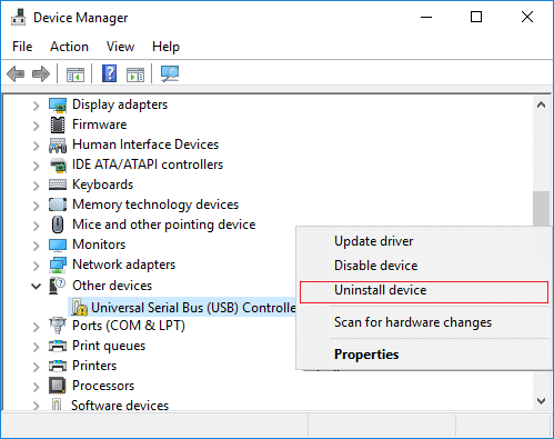 Open the "Device Manager" by pressing Win + X and selecting "Device Manager" from the menu.
Expand the "Universal Serial Bus controllers" section.