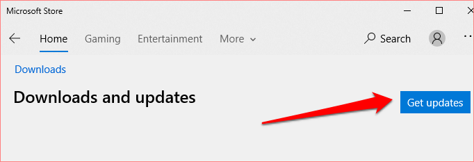 Open the Microsoft Store on your Windows 10 PC.
Click on the three-dot menu icon in the top-right corner and select "Downloads and updates".