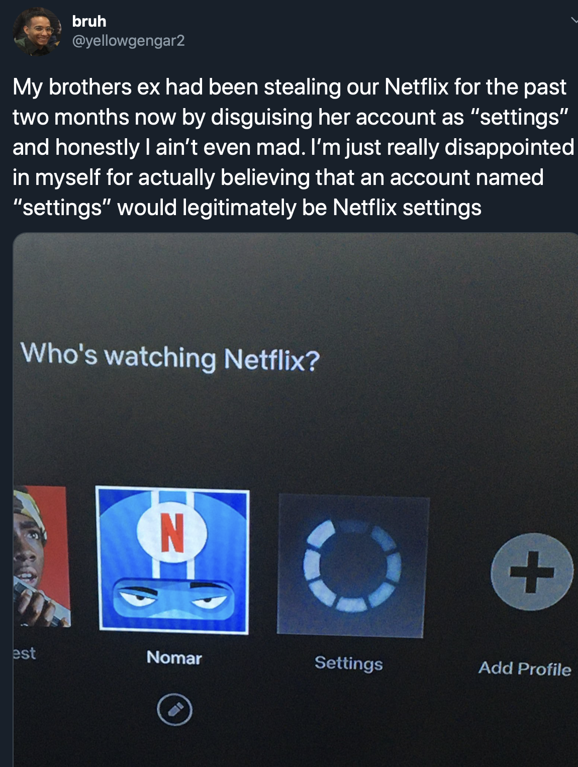 Open the Netflix app
Click on the settings or gear icon