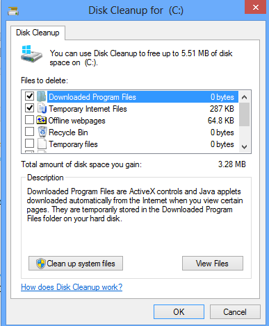 Open the Start menu and type "Disk Cleanup".
Select the Drive (C:) option and click "OK".
