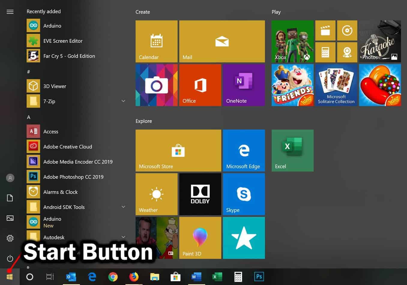 Open the Start Menu by clicking on the Windows icon located at the bottom left corner of the screen.
Click on Settings to open the Windows Settings menu.