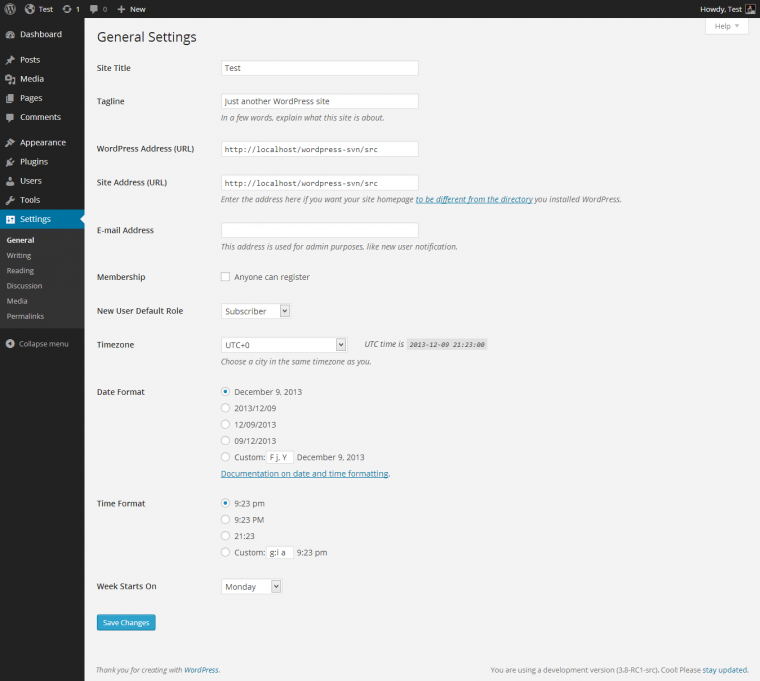 Open the WordPress admin area.
Go to the Settings menu and select Database.