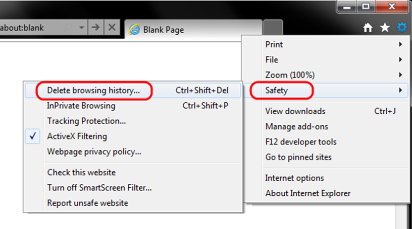 Open your browser settings.
Find the option to clear cache and cookies.