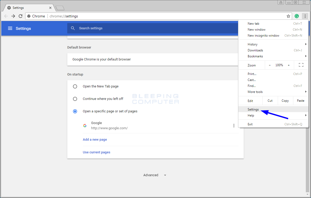 Open your web browser.
Access the browser's settings or extensions menu.