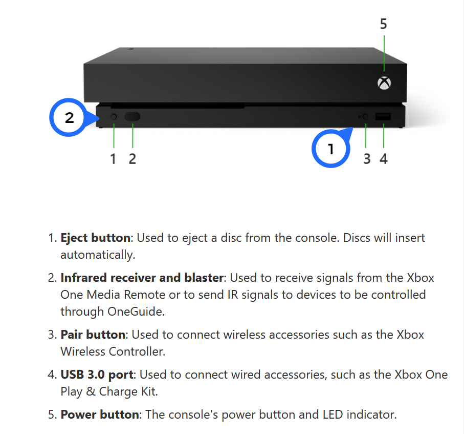 Perform a hard reset on your Xbox One
Press and hold the power button on the front of the console for about 10 seconds until it shuts down completely