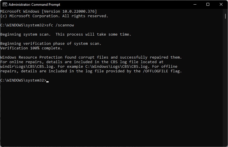 Press Ctrl+Shift+Enter to open an Elevated Command Prompt.
Type "sfc /scannow" into the Command Prompt.