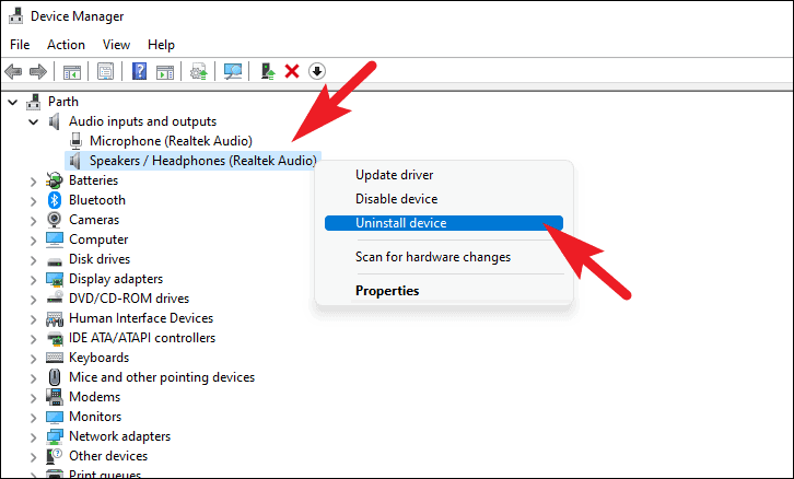 Restart your computer.
Windows will automatically reinstall the microphone driver.
