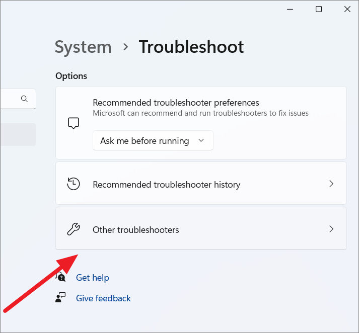 Scroll down and click on Windows Update.
Click on the Run the troubleshooter button.