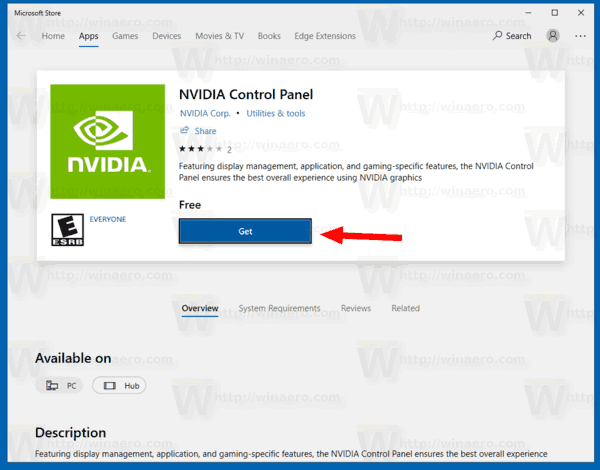 Search for NVIDIA Control Panel and click on it.
Click on the Install button to download and install the NVIDIA Control Panel from Microsoft Store.