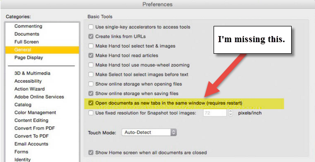 Select Preferences
Go to the Documents category