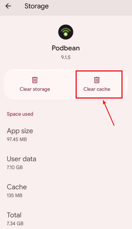 Select "Storage" or "Storage & cache".
Tap on "Clear cache" and confirm.