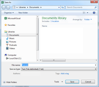 Specify the file name and destination for the converted file.
Click on Save to save the file in the selected format.