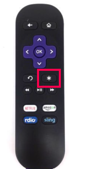 Start by highlighting the Netflix app on the Roku home screen.
Press the asterisk (*) button on your Roku remote.