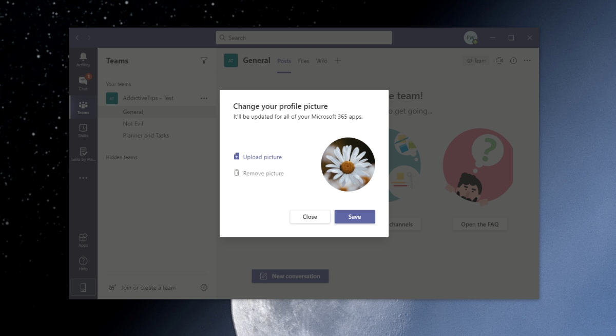 Step 1: Open the Microsoft Teams application on your device.
Step 2: Click on your profile picture or initials at the top right corner of the Teams window.