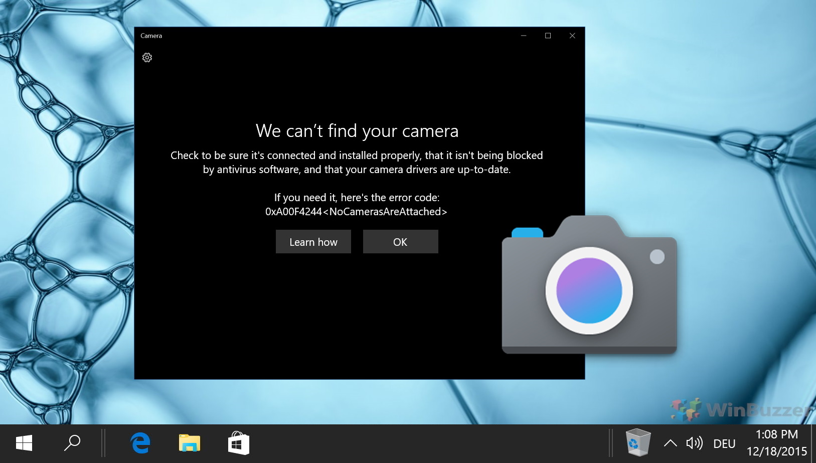Try uninstalling and reinstalling the camera drivers.
If using an external camera, test it on a different USB port.