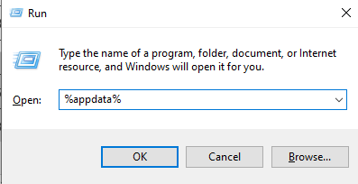 Type %appdata% and press Enter.
Locate the "Discord" folder and delete it.