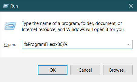 Type in "%ProgramFiles(x86)%" and press Enter.
Locate the "Steam" folder and open it.