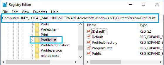 Type regedit and press Enter to open the Registry Editor.
In the Registry Editor, navigate to the following path: HKEY_LOCAL_MACHINE\SOFTWARE\Microsoft\Windows NT\CurrentVersion\ProfileList.
