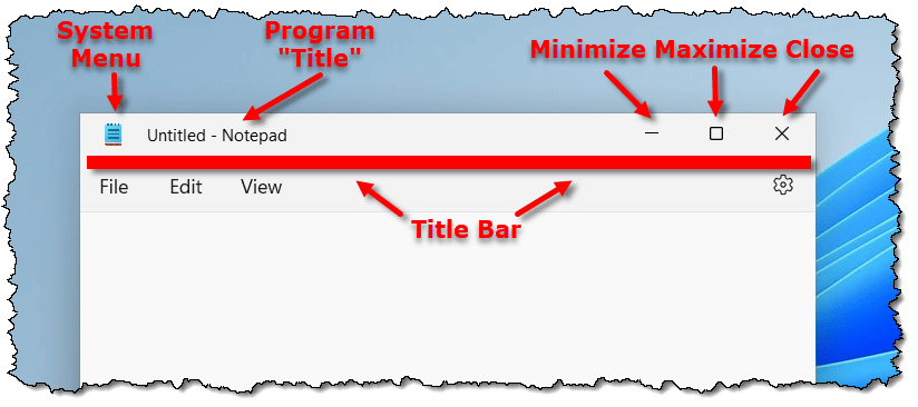 Use the "Snap" feature: Drag the program window to the edge of the screen until a transparent outline appears, then release the mouse button to snap the window into place.
Use the window controls: Click the <em>Restore Down</em> button (the middle button between the <em>Minimize</em> and <em>Close</em> buttons) to resize the window, then click and drag the title bar to move it.