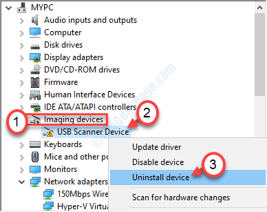 Visit the manufacturer's website and download the latest driver for your scanner model.
Uninstall the current scanner driver from the Device Manager.