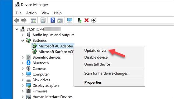 Wait for Windows to search and install any available updates for your battery driver.
Restart your computer to apply the changes.