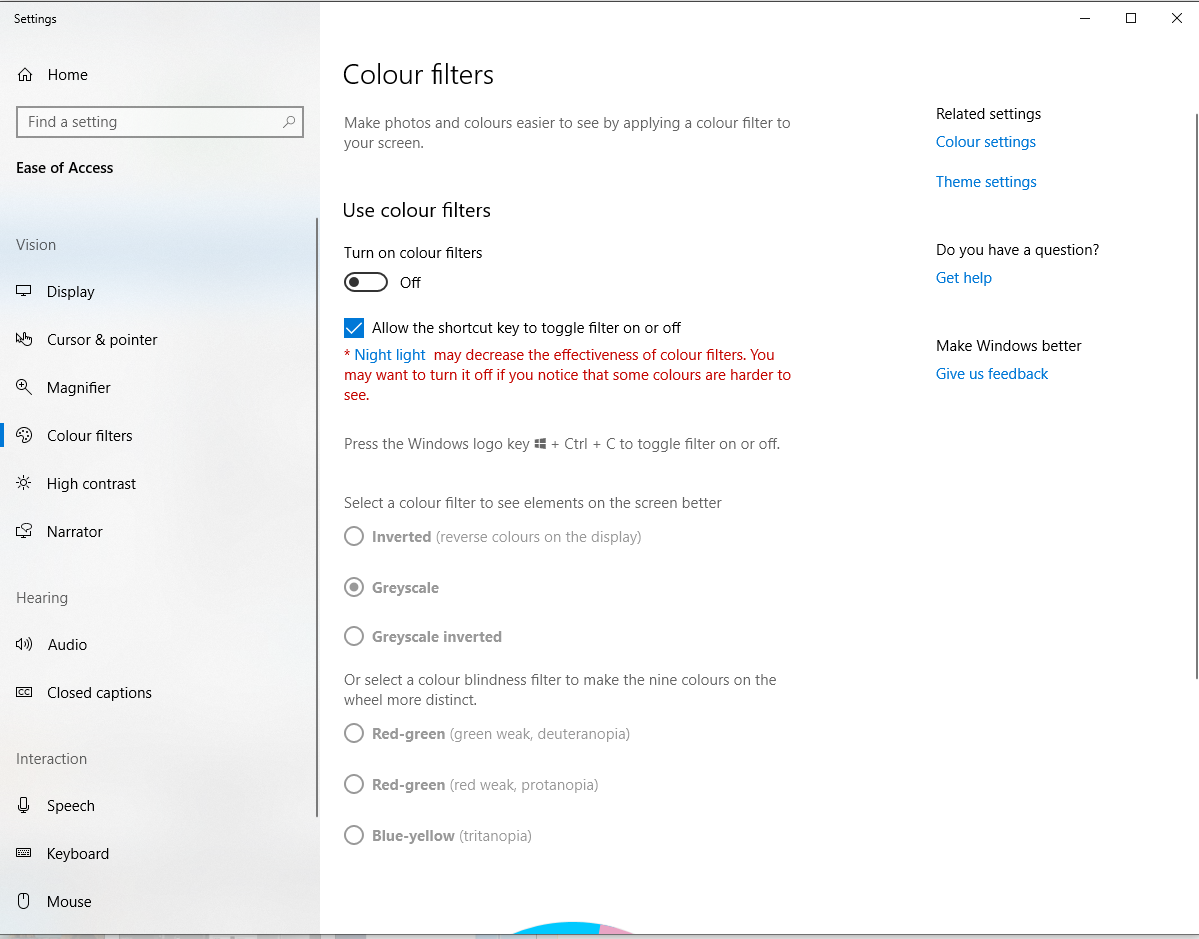 Enable color features