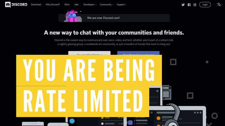 You are being rate limited discord что делать