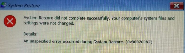 System Recovery Error 0x800700b7 (fixed) - TechQuack