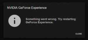 scanning failed geforce experience